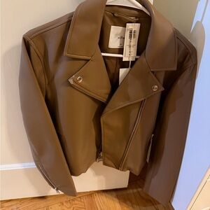 Aritzia Wilfred Diaz - Camel Faux Leather Jacket in XS